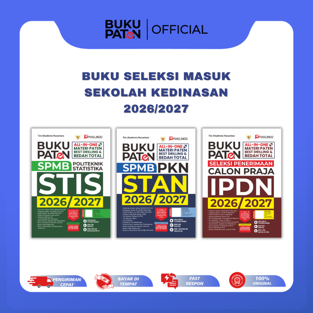 BUKU PATEN Buku Seleksi Masuk Sekolah Kedinasan 2026/2027 (STIS,STAN,IPDN)