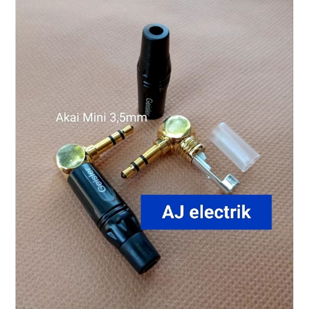Jack Mic Akai Mini L 3,5mm Steteo Geisler / Jak Mini Stereo L Merk geisler / Jak mini stereo Geisler