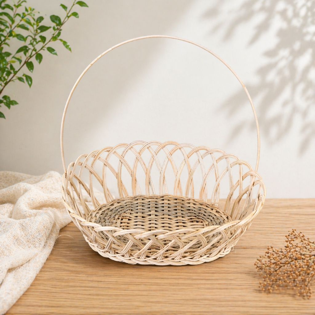 30x20 Hampers Hadiah Keranjang Rotan Kayu Bambu Parcel Buah Oval Kotak
