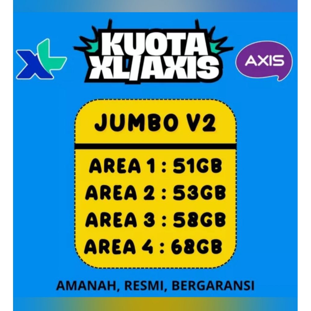 Kuota Untuk XL/AXIS/SMARTFREN Full Kuota Utama Garansi Termurah