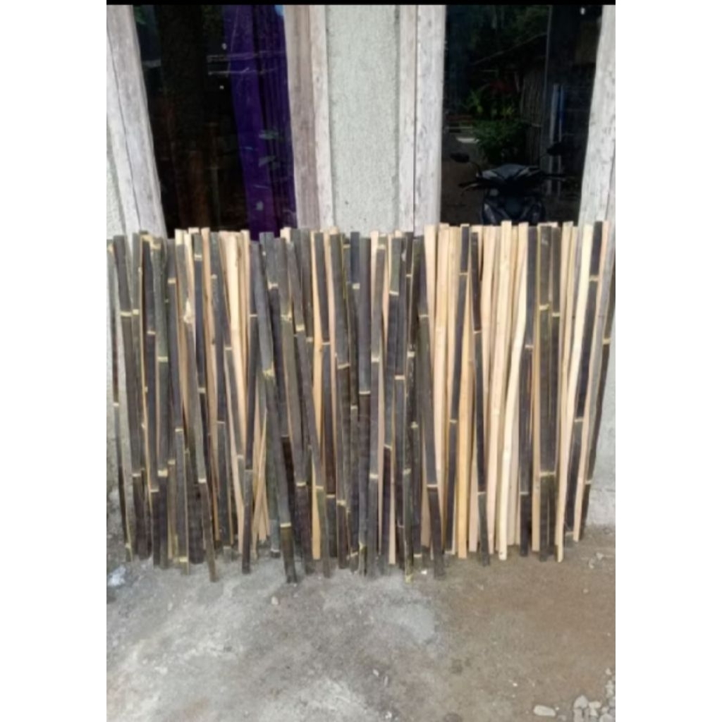Bambu Wulung ,Bilah Bambu hitam/bambu bilah hitam/ajir bambu hitam 50 cm dan 100 cm. isi 10bilah