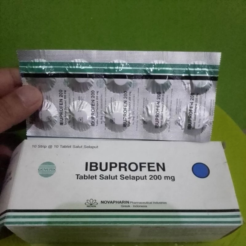 IBUPROFEN 200mg strip Merk nova (Obat Nyeri Sakit Gigi, Sakit Kepala, Nyeri Haid, Otot)