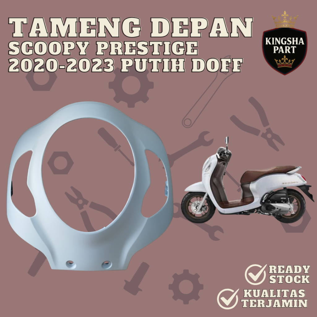 Panel Tameng Dada Depan Scoopy Prestige 2020-2023 Tameng Depan Scoopy Prestige K2F PUTIH DOFF Tenshi