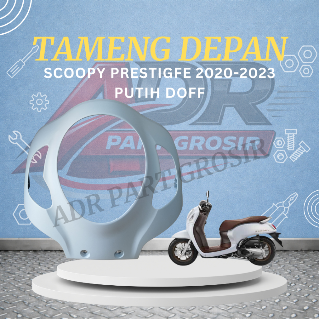 Panel Tameng Dada Depan Scoopy Prestige 2020-2023 Tameng Depan Scoopy Prestige K2F PUTIH DOFF Tenshi