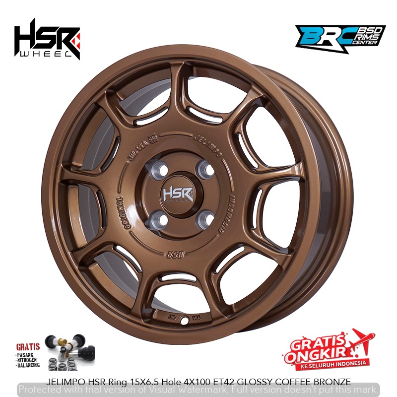 PROMO VELG MOBIL MODEL RALLY LOCK HSR JELIMPO R15 PCD 4X1004X114,3