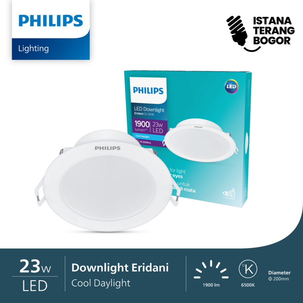 [Buy 3 Get 1 Free] Lampu Philips LED Downlight Eridani 3.5, 7, 10, 14, 23 Watt - Cahaya Putih 6500K,