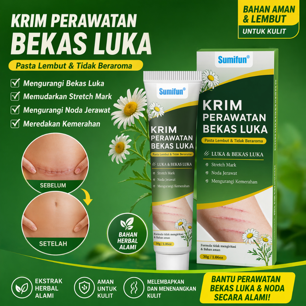 penghilang bekas luka scar cream Krim Bekas Luka Ampuh Hilangkan Parut Stretch Mark Luka Lama