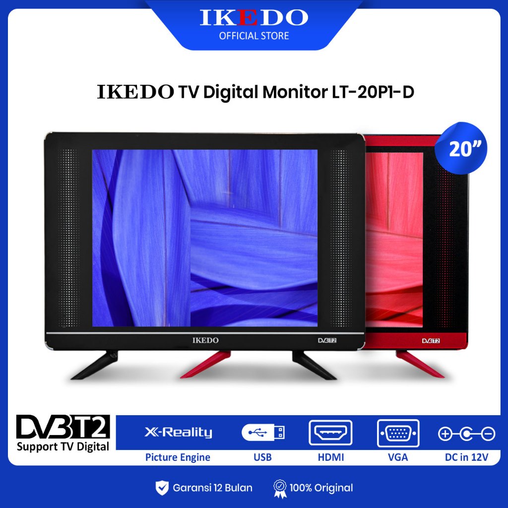 IKEDO TV Digital 20 inch TV LED LT-20P1-D Garansi 12 Bulan