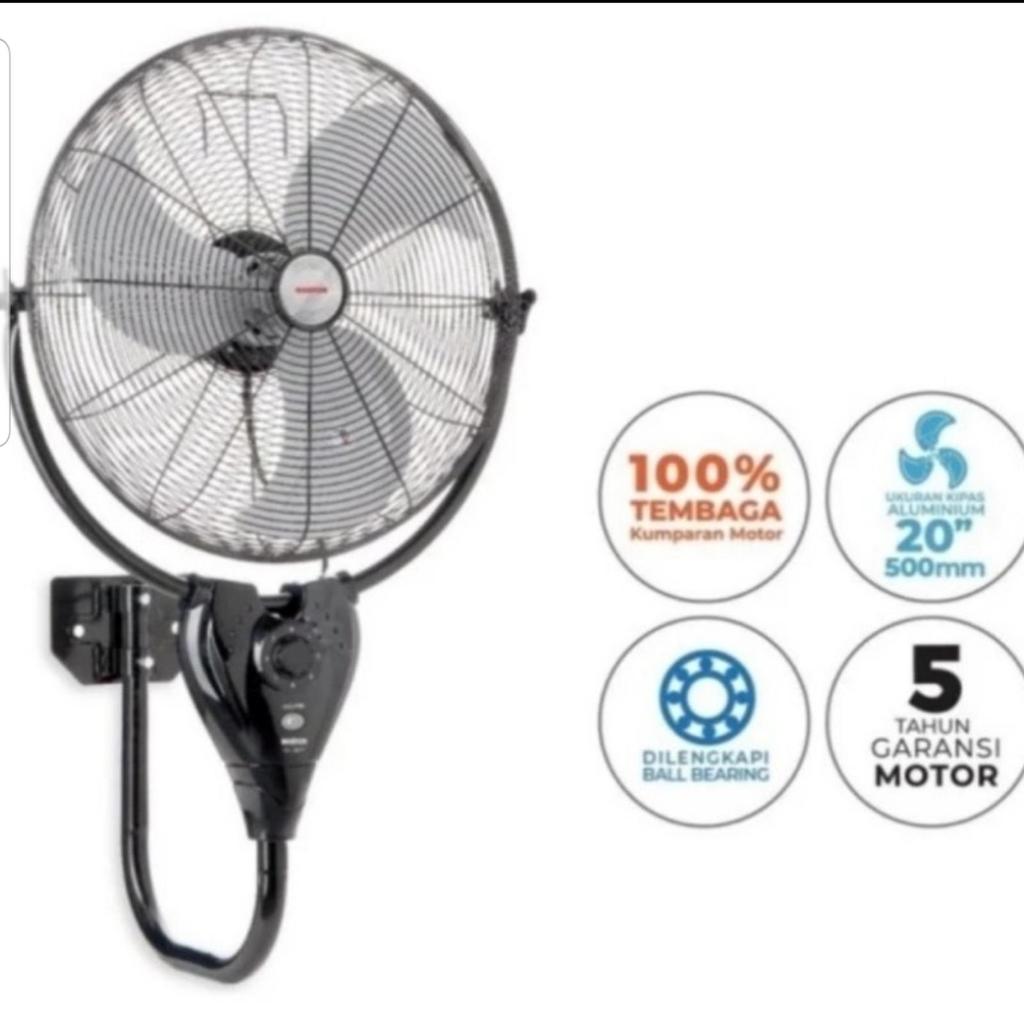 MASPION : PW-2002RC KIPAS ANGIN DINDING BESI INDUSTRIAL 20 " + REMOTE PW 2002 RC