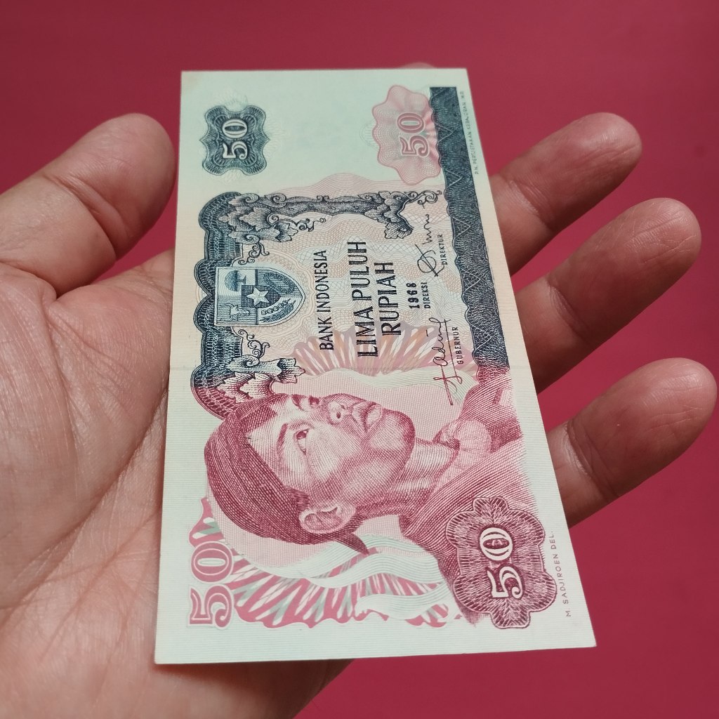 Uang Kuno Kertas Rp 50 Tahun 1968 Seri Soedirman UK 058