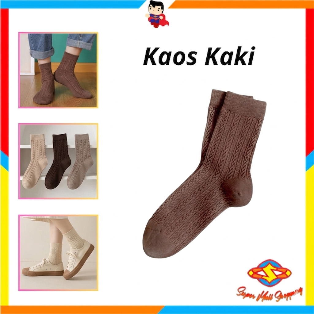 SMS Kaos Kaki Motif Gadasi Renda 6997 Kaos Kaki Panjang Wanita Dewasa Embos Renda Kaos Kaki Wanita