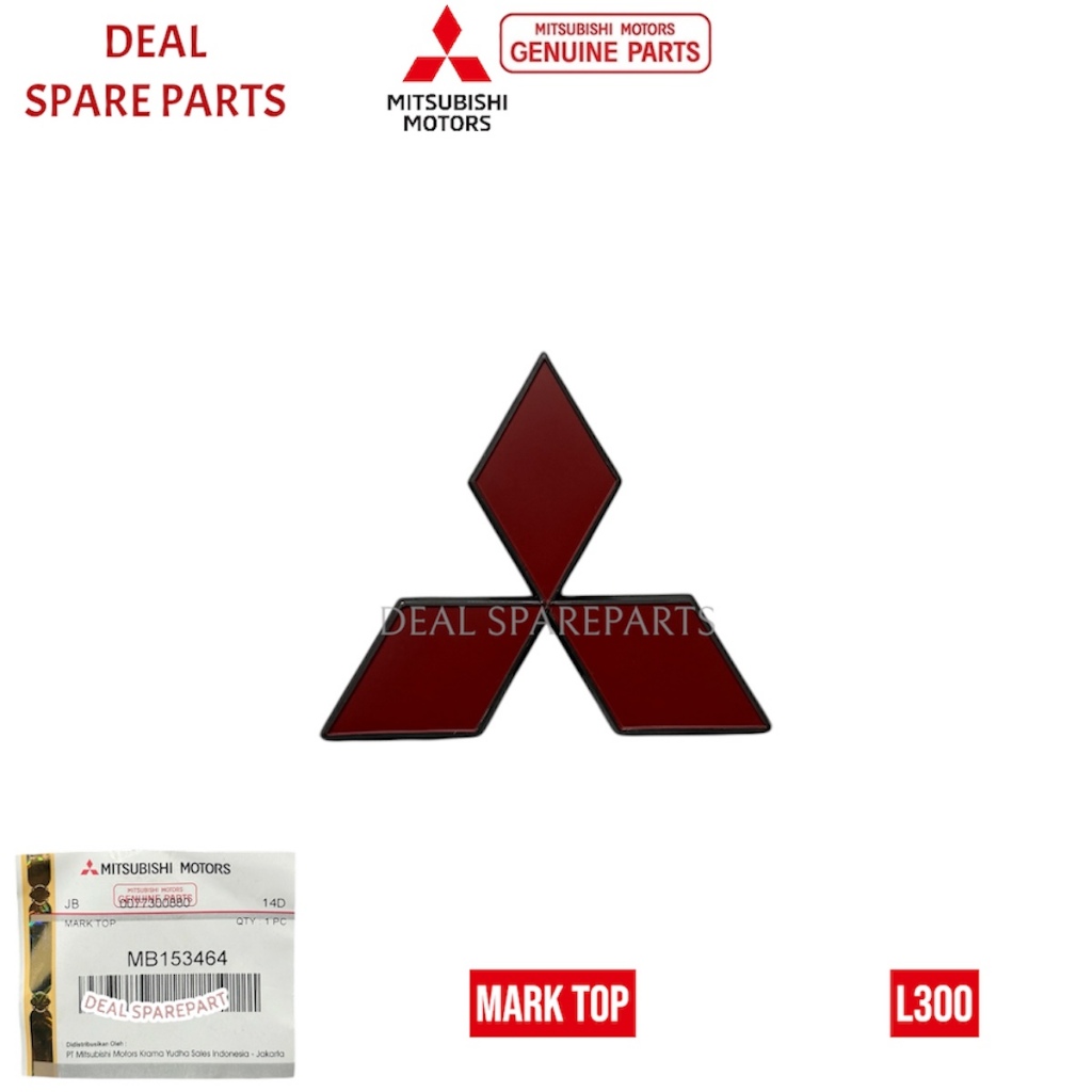 Emblem Logo Tiga Berlian Merah Grille Bumper Depan L300 Original Mitsubishi MB153464