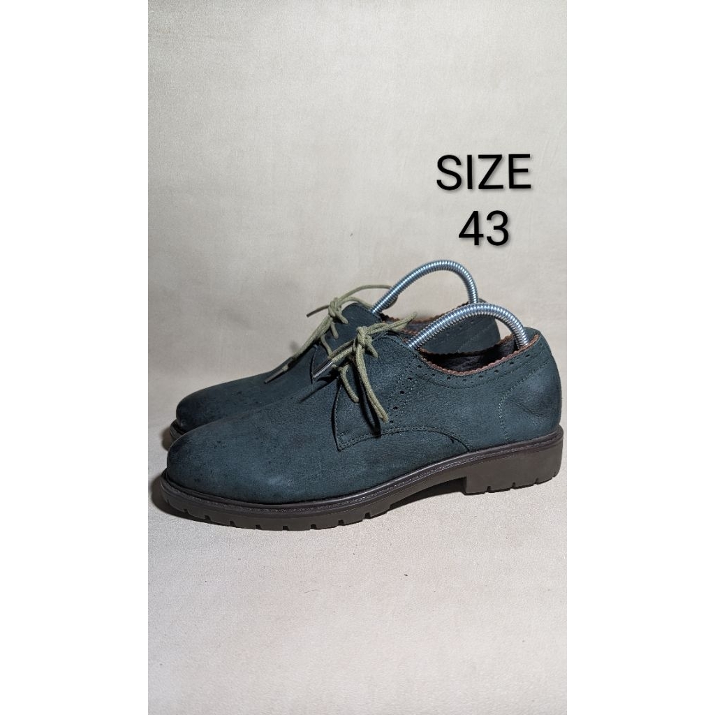 SEPATU PRELOVED ECCO BROGUE WINGTIP SEMI FORMAL SUEDE SIZE 43