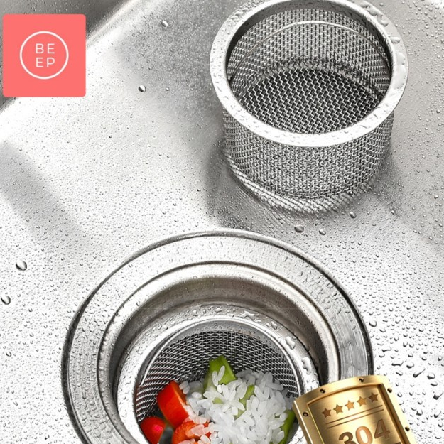 Saringan sampah afur wastafel stainless 304 lubang jaring kecil cuci piring