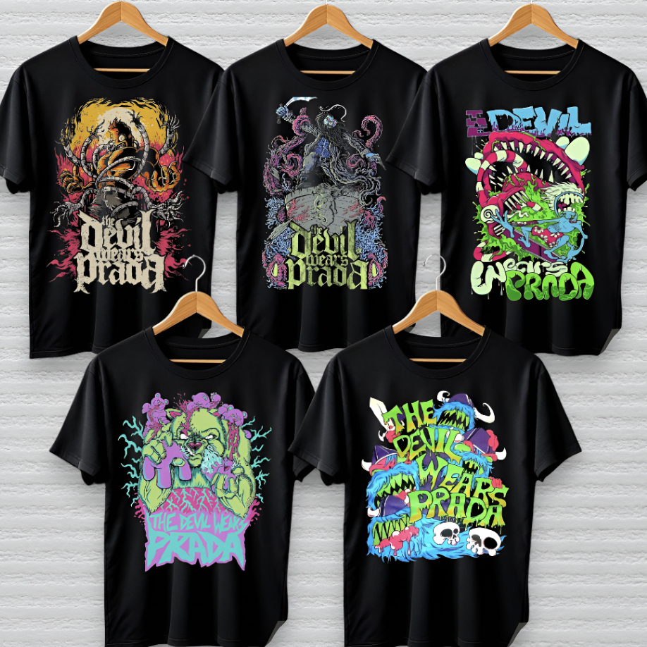 OMERTA Baju Kaos Musik Band The Devil Wears Prada - Baju Kaos Pria Wanita Kain Katun Premium Cotton 