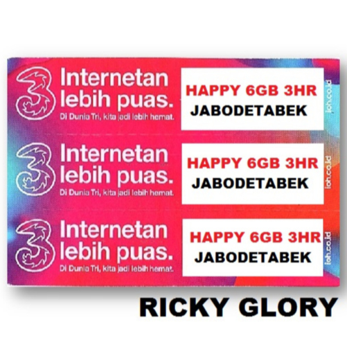 VOUCHER TRI HAPPY 6GB 3HARI JABODETABEK