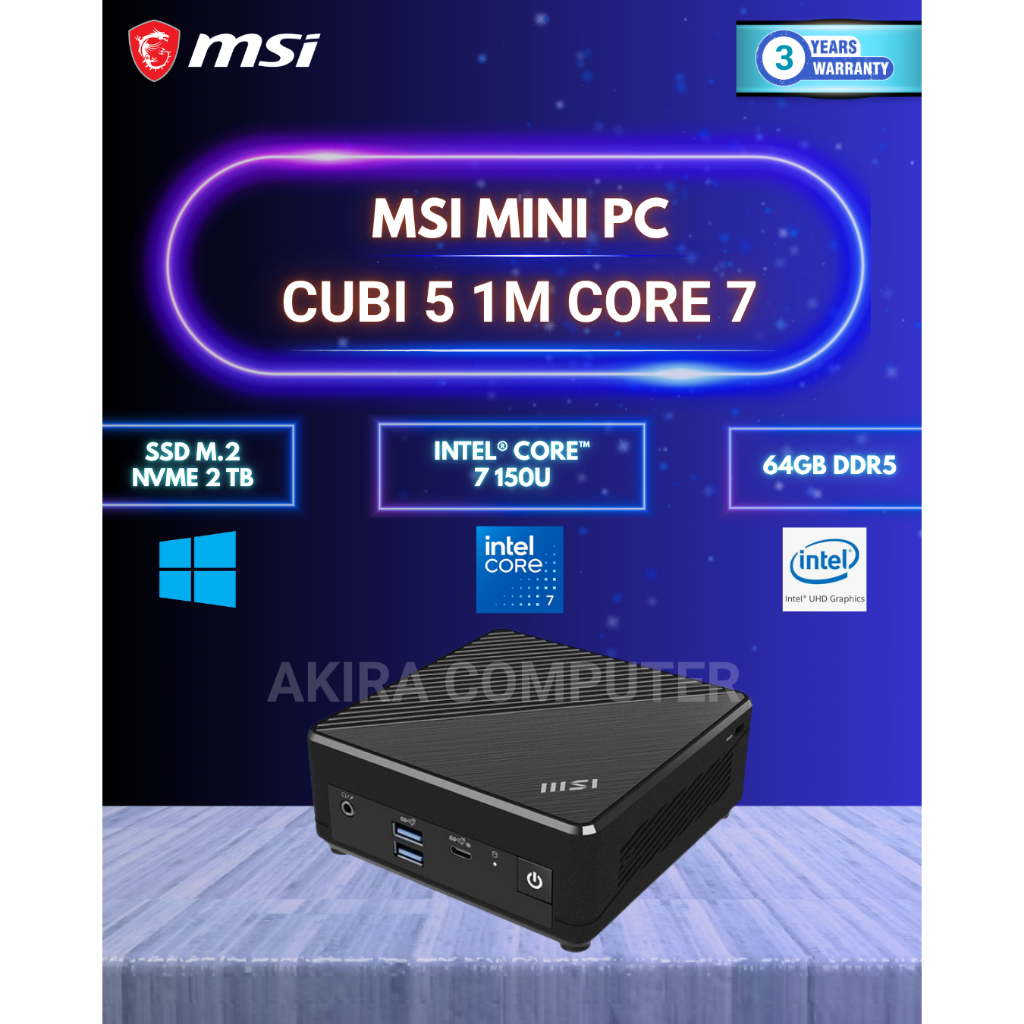 MINI PC MSI CUBI 5 1M CORE 7 150U FULLSET +RAM +SSD | MSI CUBI CORE 7 150U