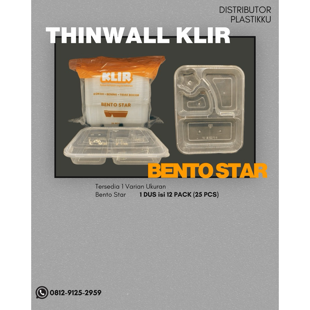 (1 DUS) Thinwall KLIR Bento STAR | Thinwall KLIR Bento bintang