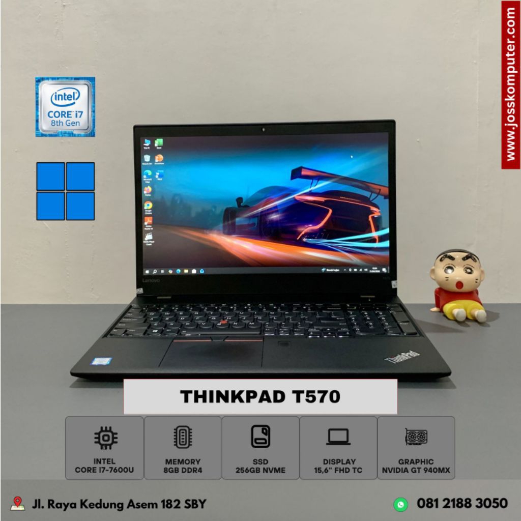 Laptop Workstation Lenovo Thinkpad T570 Intel Core i7-7600U Ram 8GB SSD 256GB Nvidia 940MX