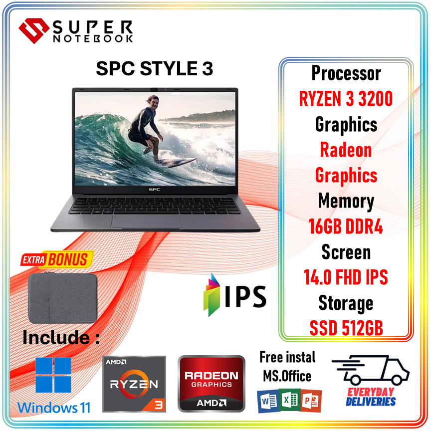 SPC STYLE 5 RYZEN 3 3200 16GB/512GB SSD 14.0 FHD IPS
