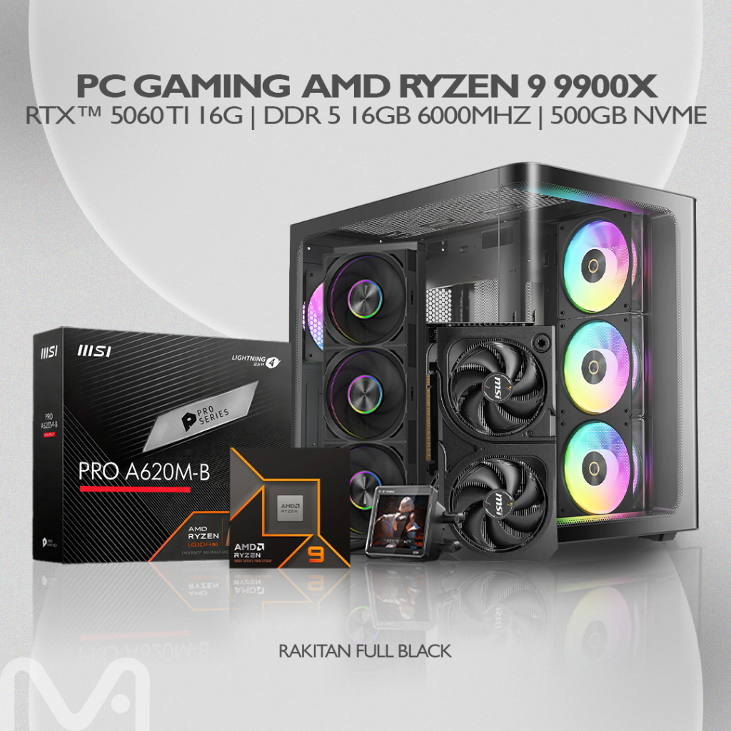 PC Rakitan Ryzen 9 9900x Full Black Edition