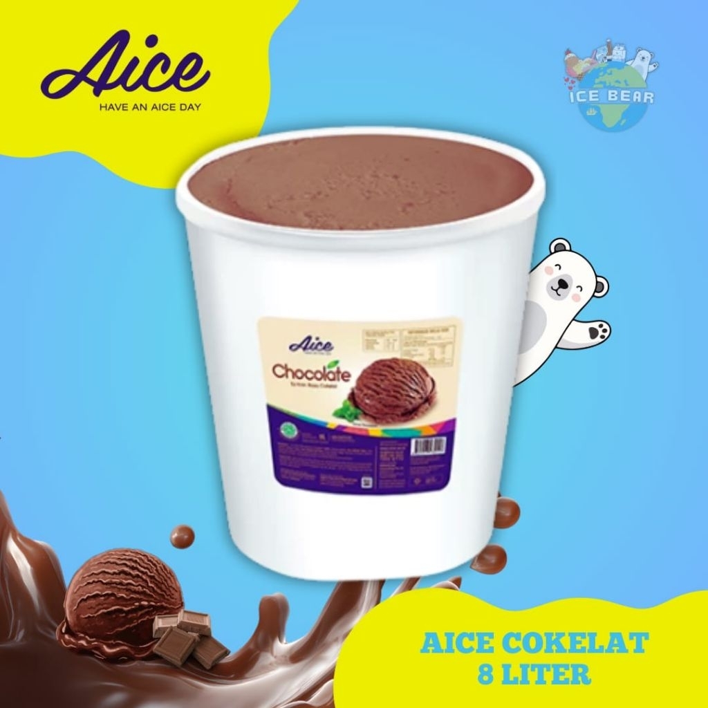 Es Krim AICE Rasa Cokelat Ukuran 8 Liter