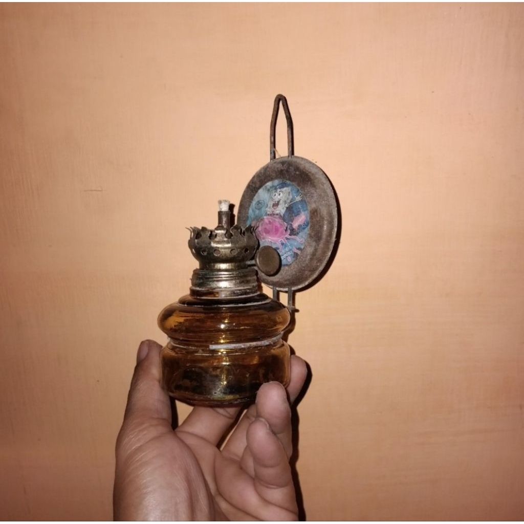 Lampu minyak ublik jadul lampu minyak botol coklat classic lampu teplok beling kuno botol coklat lam