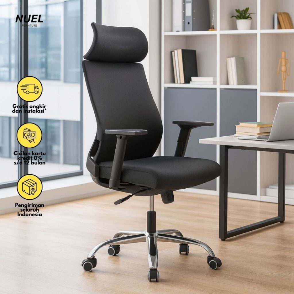NUEL Kursi Kantor / Kursi Admin Manajer Jaring / Kursi Kerja Hirdolik Fantech