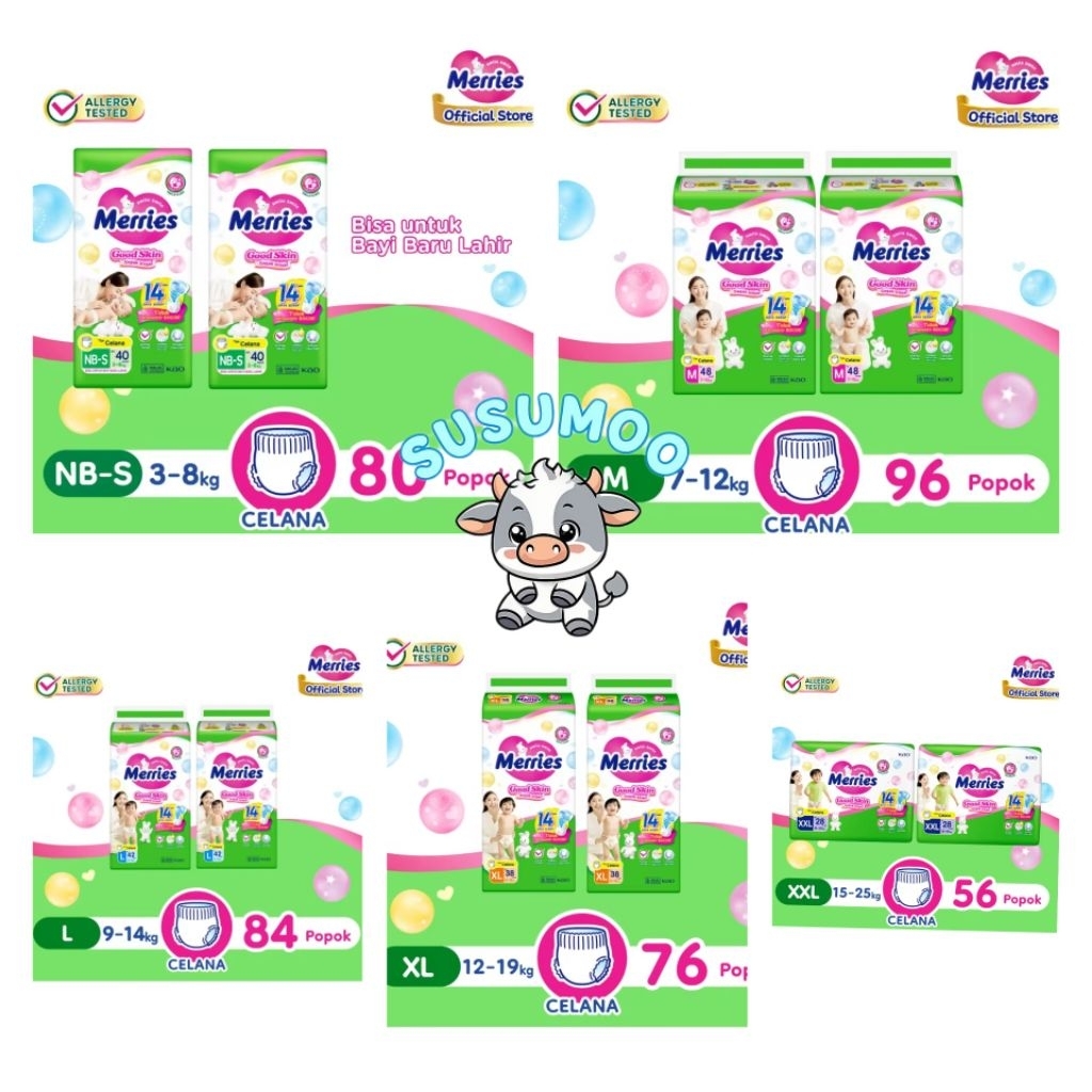 (PAKET 2 BAL) MERRIES GOOD SKIN NB-S80 M96 L84 XL76 XXL56