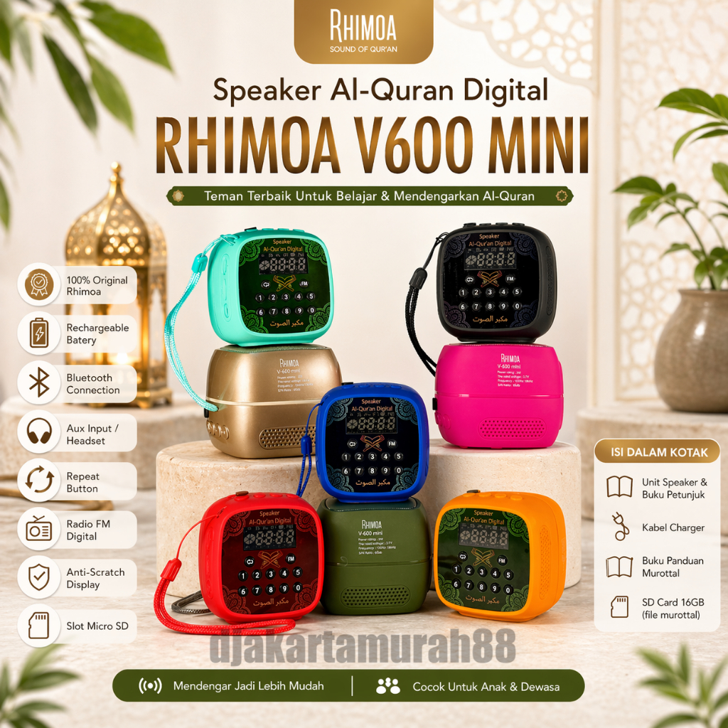 Speaker Murotal Al-Quran Rhimoa V600 Mini
