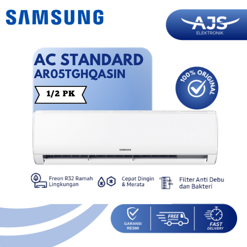 SAMSUNG AC Standard AR05TGHQASIN / 05BGH 1/2 PK Fast Cooling Filter Anti Bakteri Garansi Resmi / 09T