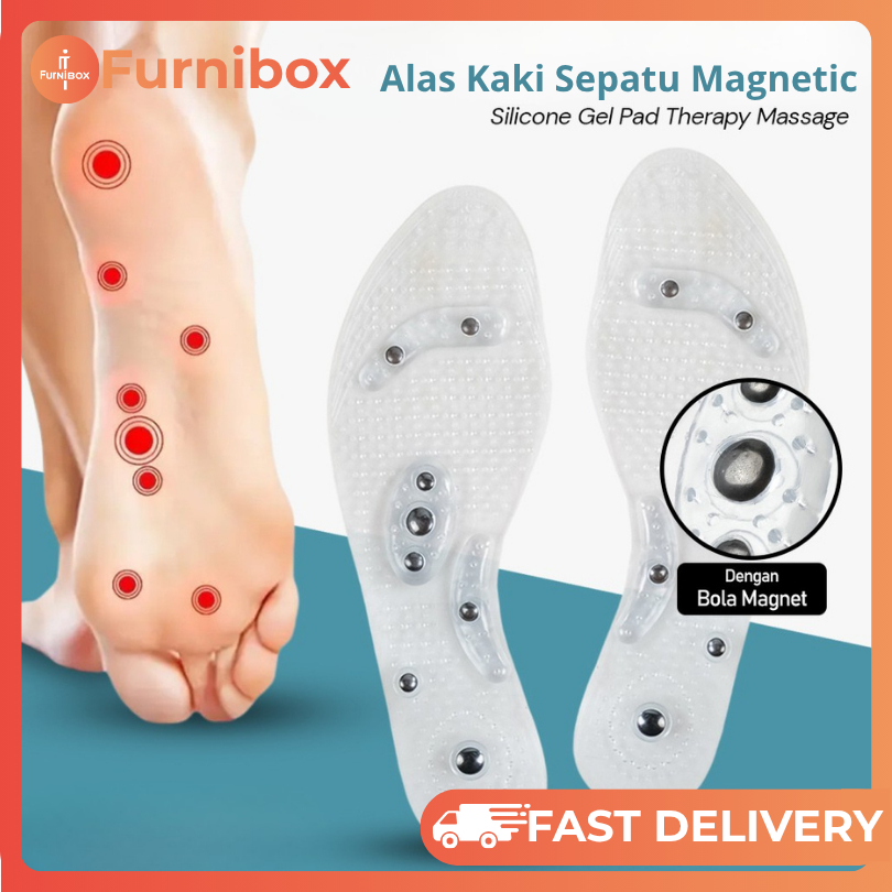 Insole Sepatu Alas Kaki Terapi Orthopedic Magnetic Silicone Gel Pad Pria Wanita
