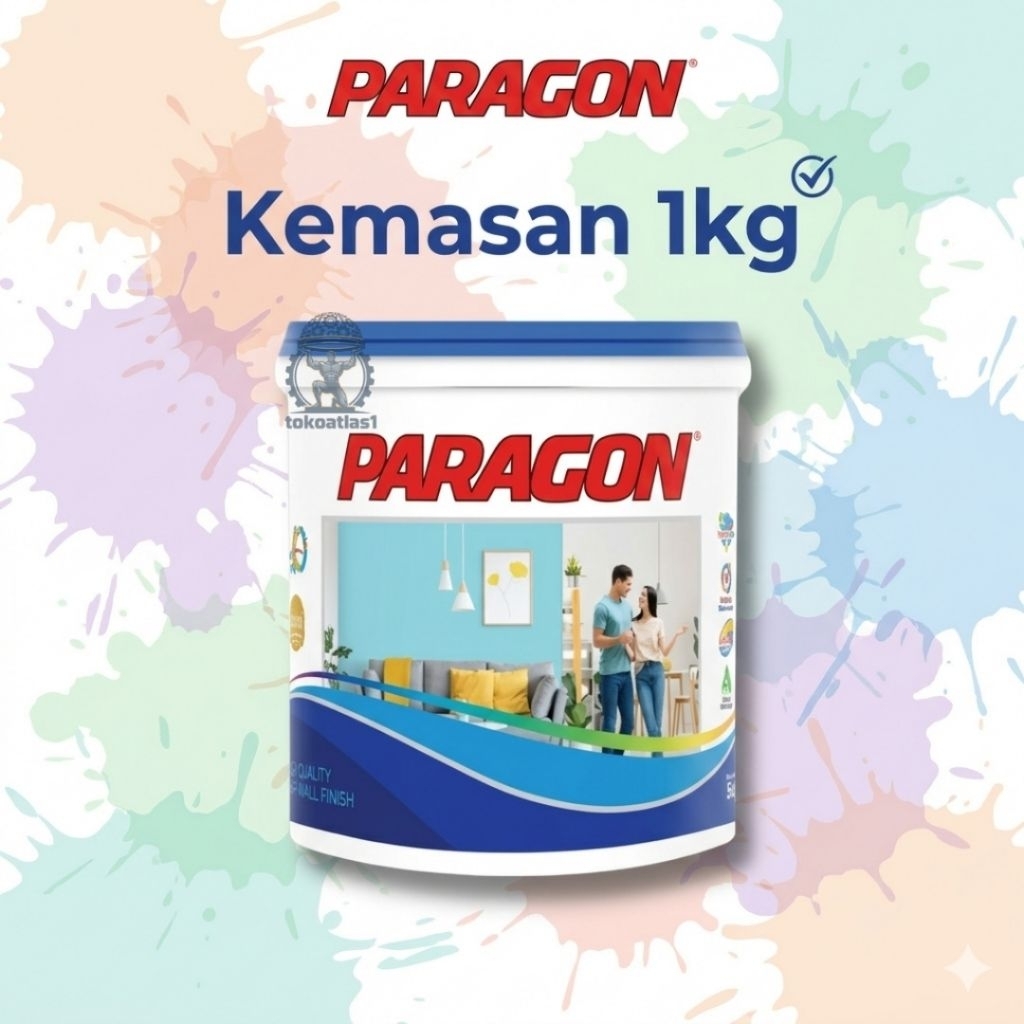 Cat Tembok Paragon 1kg Putih & Warna - Cat Interior Plafon Dinding