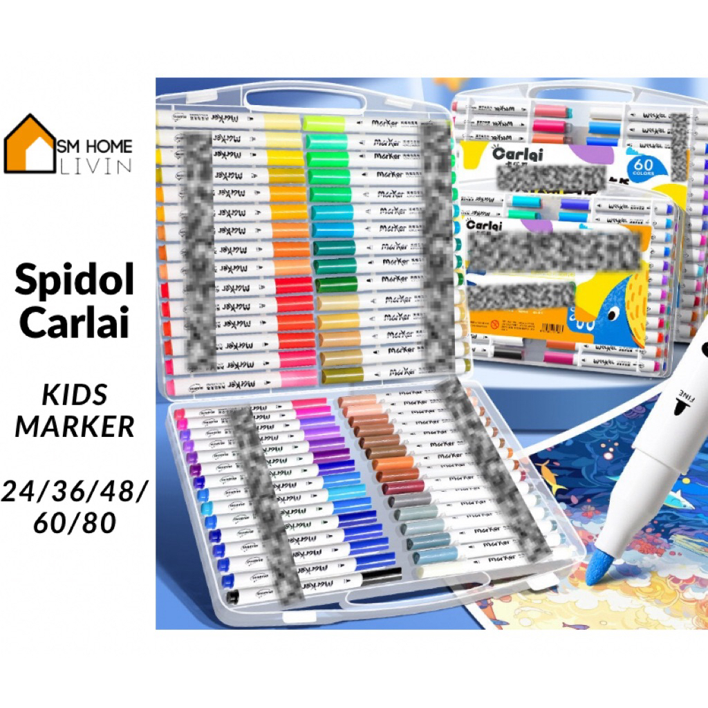 SM HOME- SPIDOL MARKER PREMIUM MEWARNAI DRAWING ART COLOURING PEN MARKER