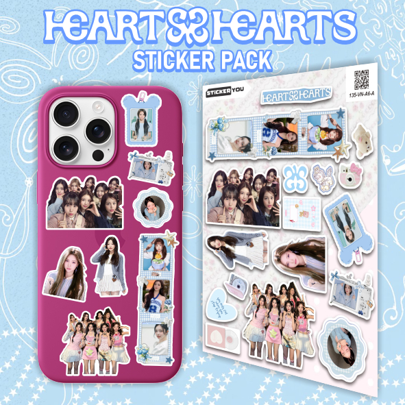 17pcs HEARTS 2 HEARTS Series Sticker Pack | Stiker Tahan Air Anti Luntur | Vinyl Laminasi