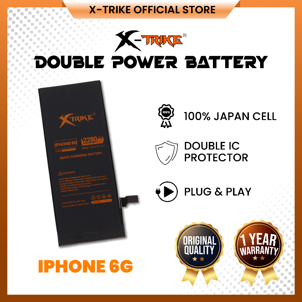 XTRIKE Baterai Iphone 6 - 6G Double Power