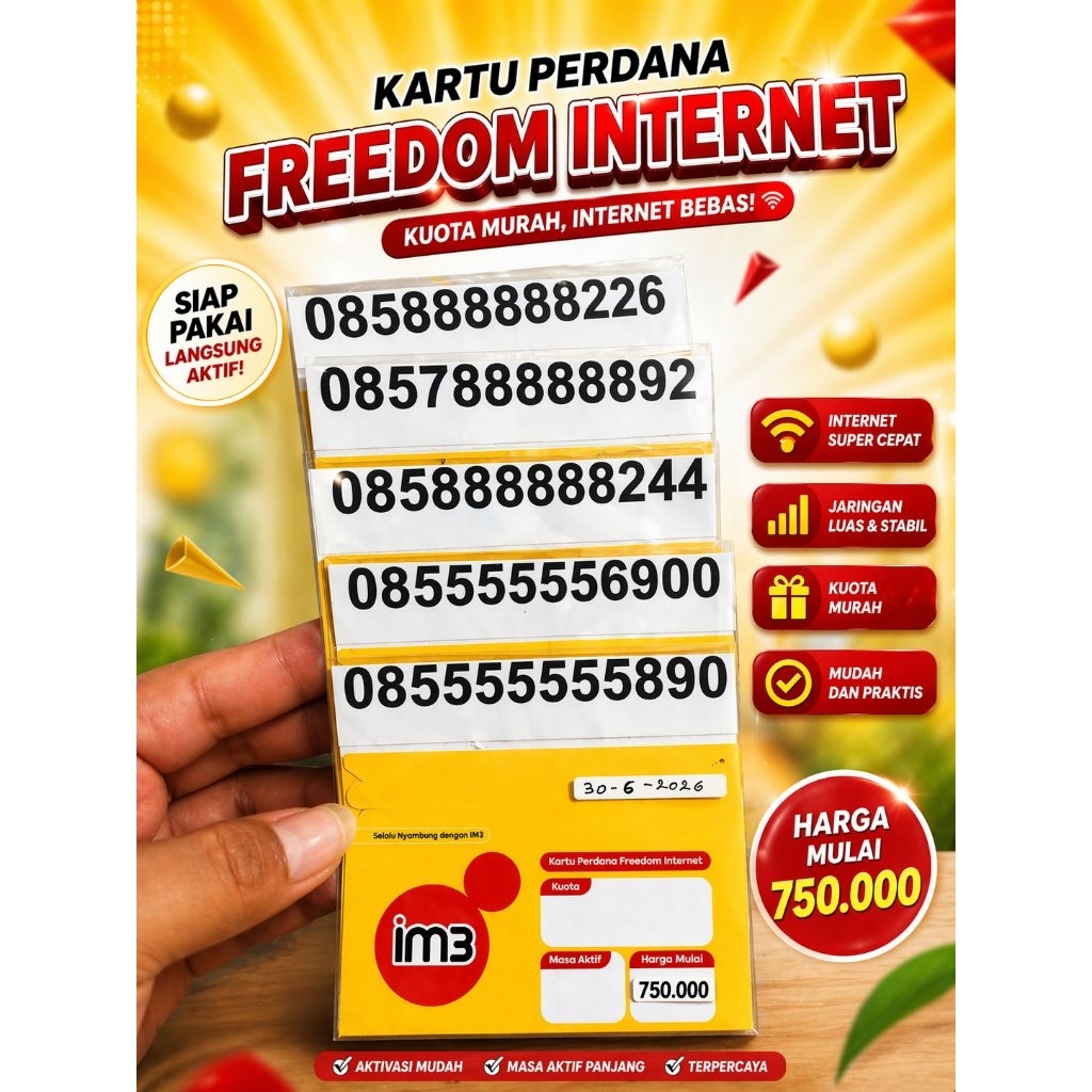 NOMOR CANTIK INDOSAT 5555555 SAPTA KEMBAR TUJU NOMOR CANTIK HEXA 888888 HEXA DELAPAN HEXA 777777