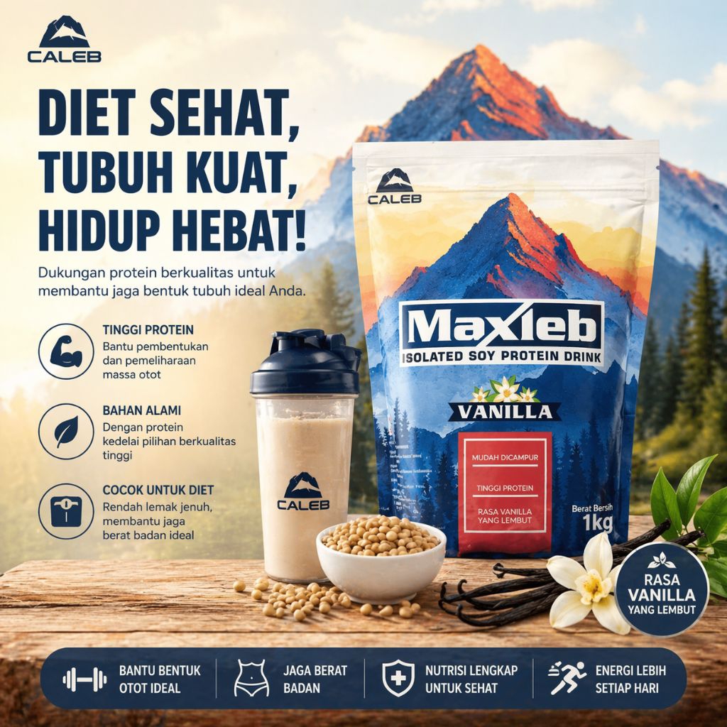 MAXLEB - PROTEIN DIET SEHAT | Isolated Soy Protein Drink 500 gram