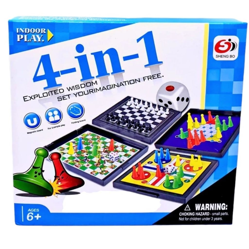 1273 mainan anak magnetic 4 in 1 dapat dimainkan 2 org /mainan anak termurah catur magnetic 2 in 1