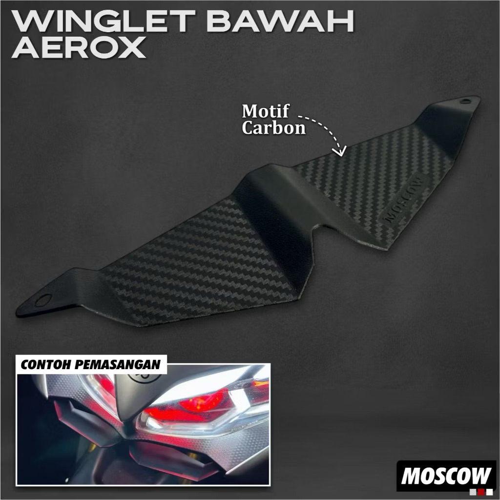 Winglet Aerox Connected 155 Original Moscow / Winglet New Aerox 155cc Plastik Abs Aksesoris Variasi 