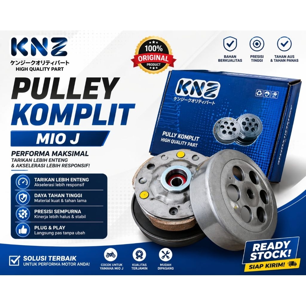 COD Best Quality Pulley Komplit Mio J KNZ Original – Rumah Kampas Ganda Mio J / Pulley Belakang Mio 