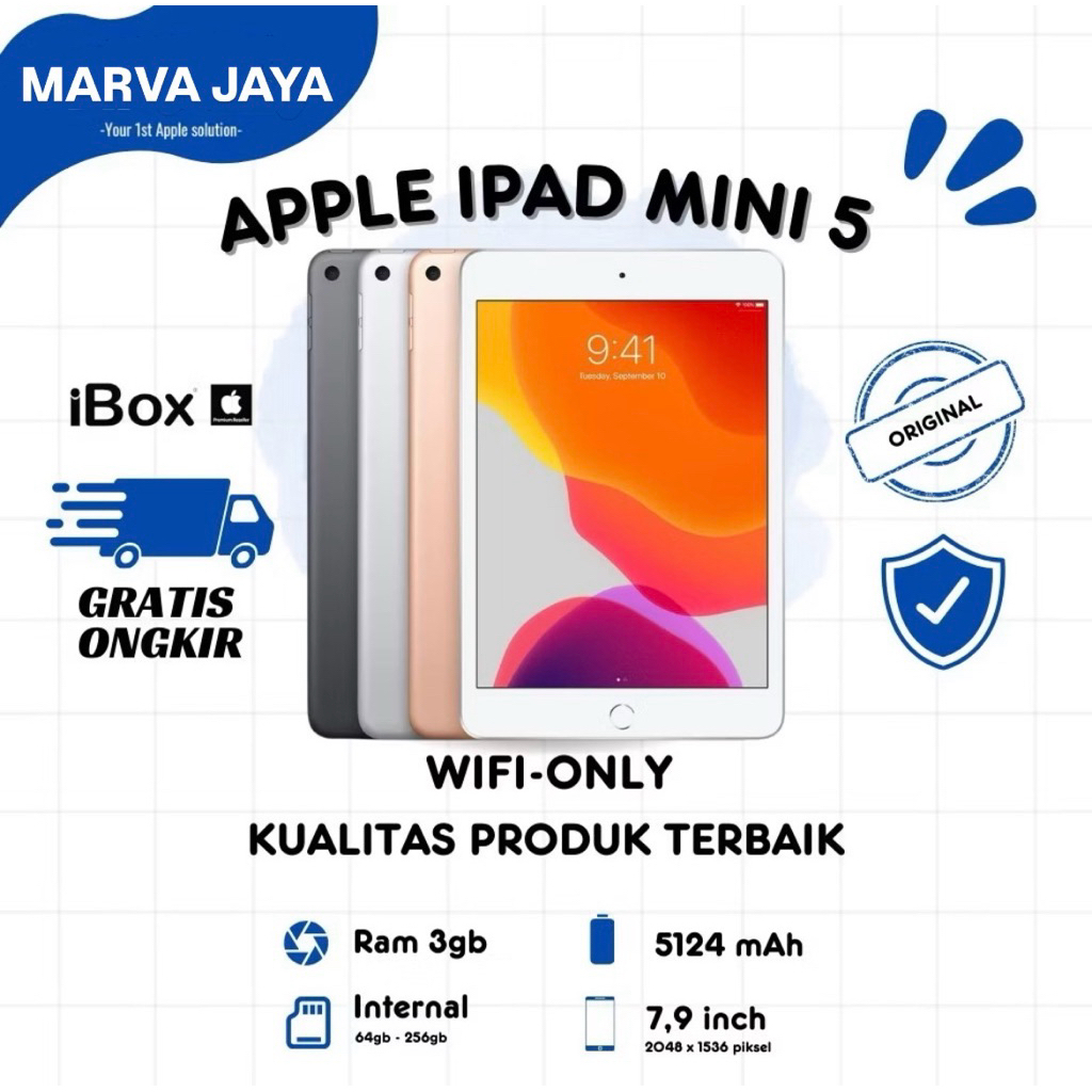 Ipad Mini 5 256Gb Silver Garansi Resmi 1 Tahun