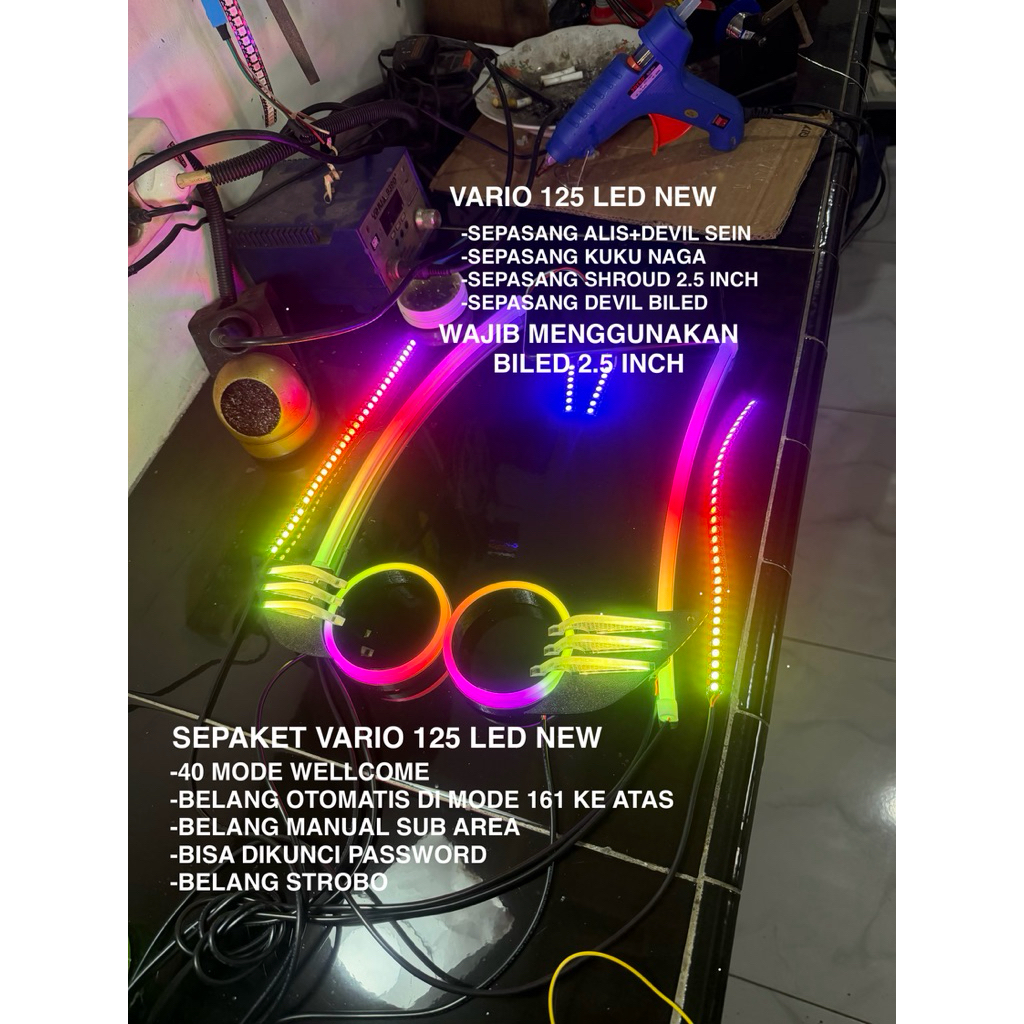 SEPAKET ALIS SHROUD CAKAR DAN DEVIL BILED UNTUK VARIO 125 GEN 2 ATAU LED NEW