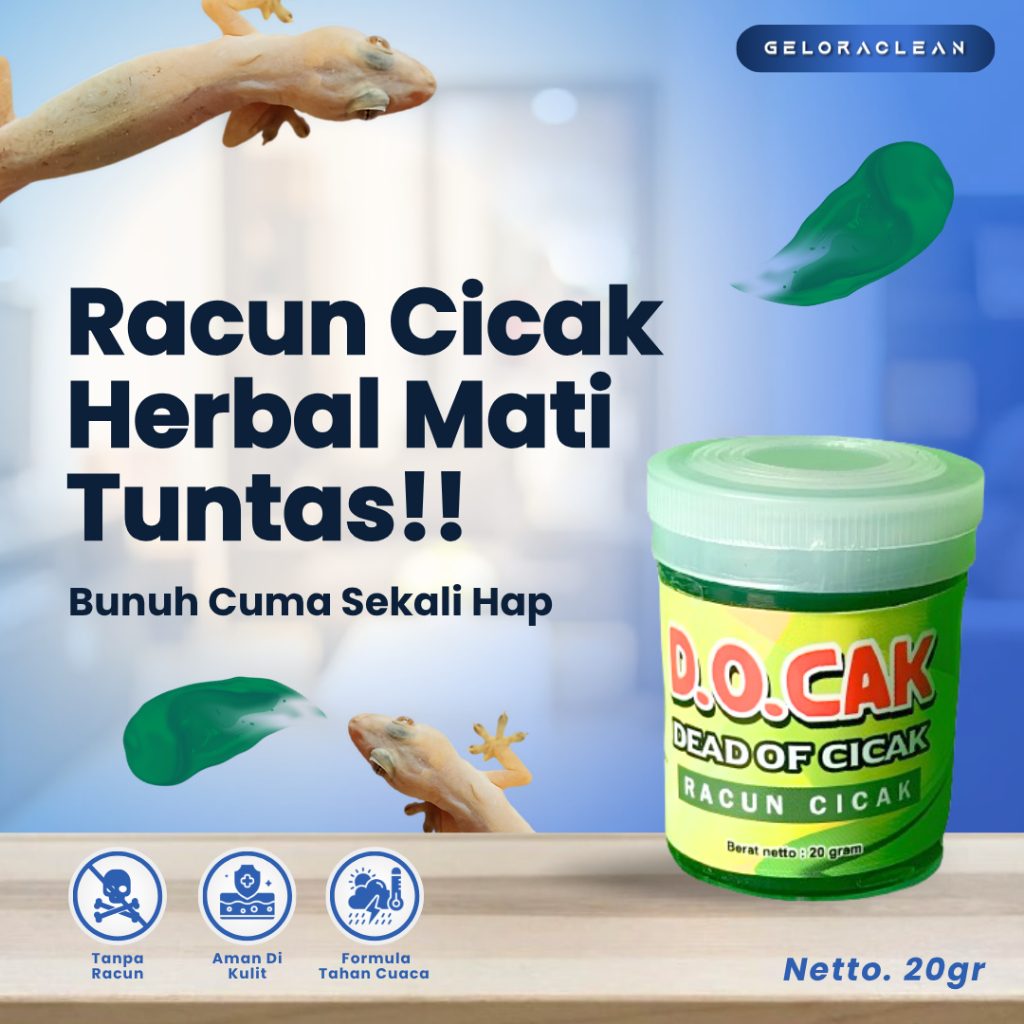 GEL RACUN CICAK 20G SOLUSI ANTI CICAK PEMBASMI CICAK AMPUH SEKALI JILAT CICAK MATI DITEMPAT ASLI