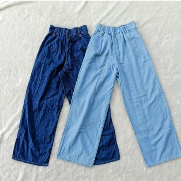 Celana Kulot Highwaist GU Jeans branded wanita