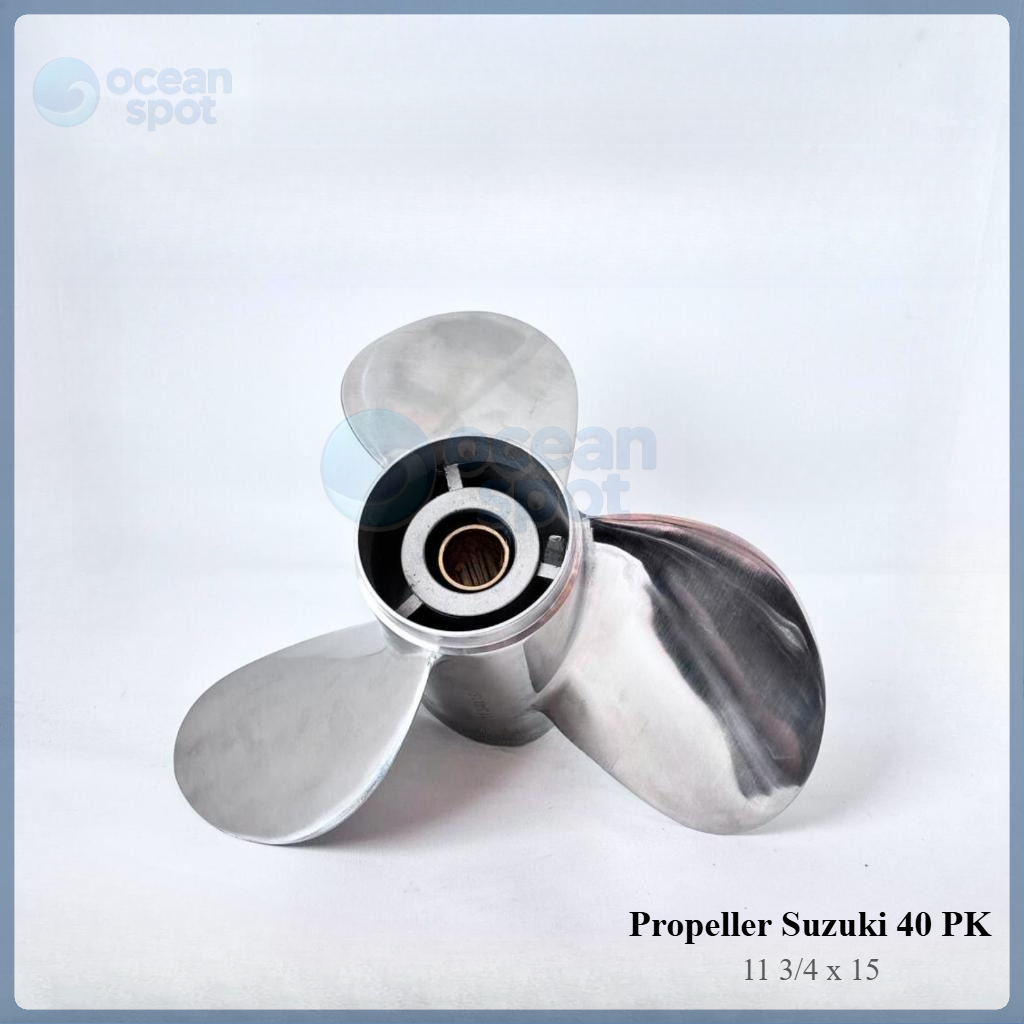 Kipas BALAP  Propeller SUZUKI 40 PK Stainless  Baling  Mesin Tempel