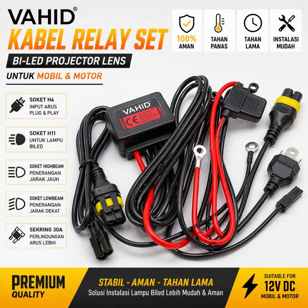 Kabel relay set double mobil premium Vahid upgrede | Kabel Relay set Controler H4 | Relay pengontrol