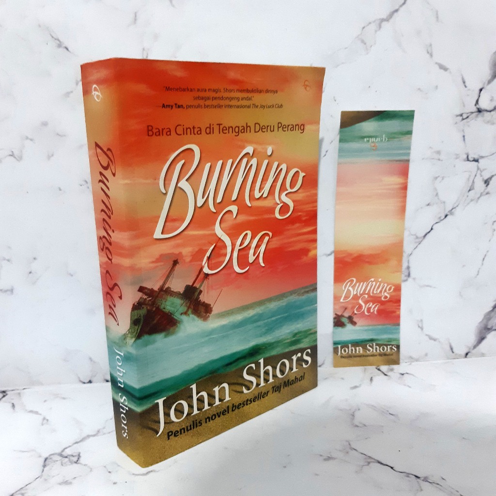 Novel Burning Sea 692 Hal. Preloved Ori John Shors Penerbit Qanita 2009