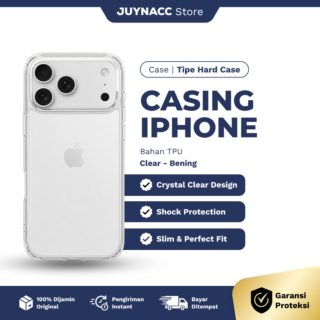Case Casing iPhone Clear Bening 8 X XR XS 11 12 13 14 15 16 Pro Max Hard Case TPU