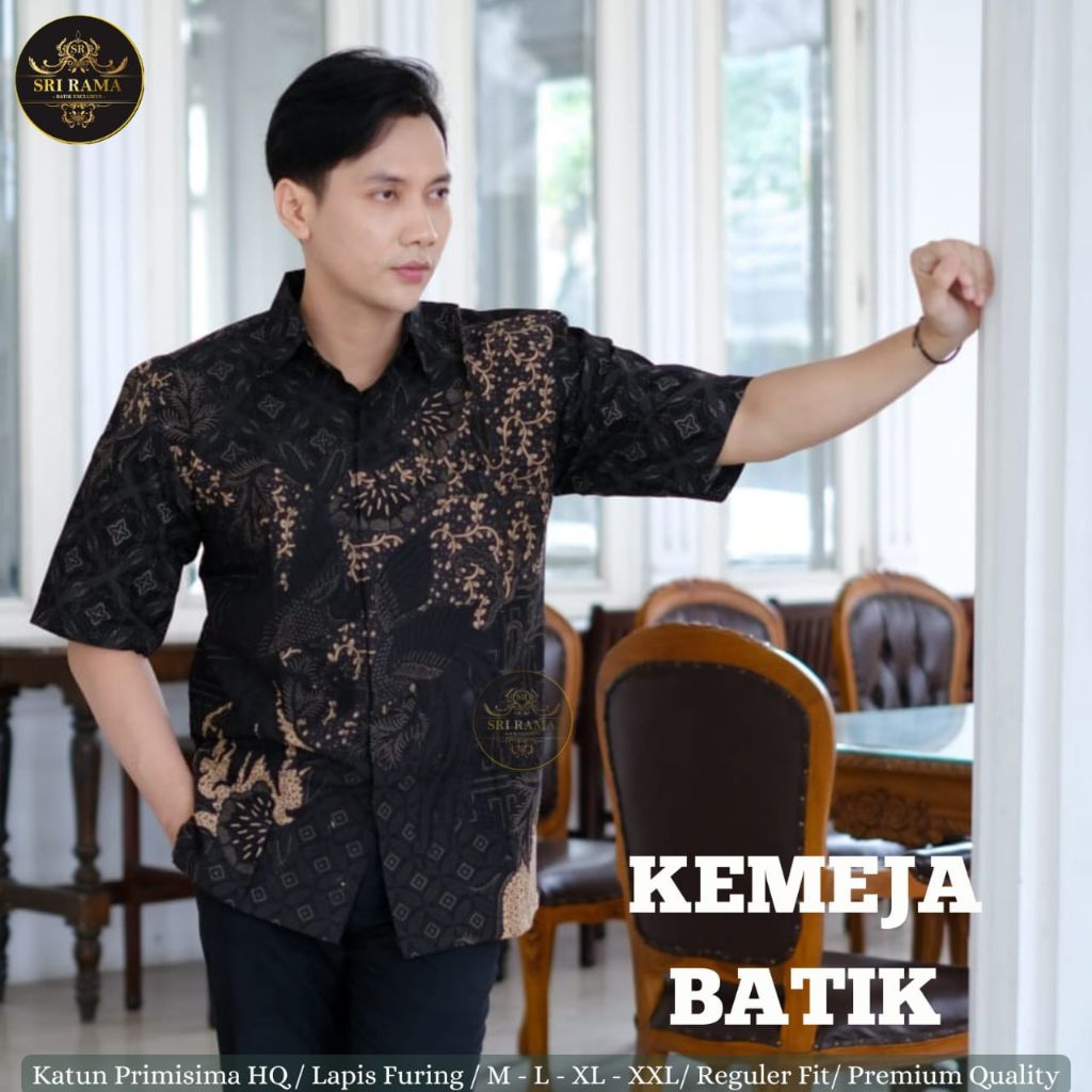 sri rama kemeja batik katun premisima pria